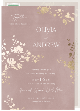 'Shimmering Florals' Wedding Invitation