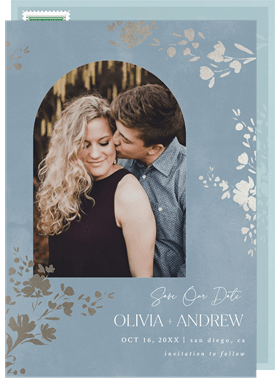 'Shimmering Florals' Wedding Save the Date