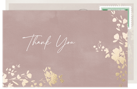 'Shimmering Florals' Wedding Thank You Note