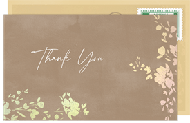 'Shimmering Florals' Wedding Thank You Note