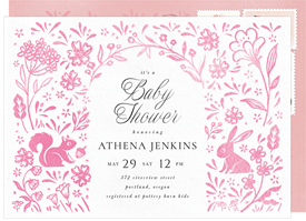 'Watercolor Forest' Baby Shower Invitation