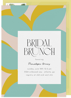 'Abstract Leaves' Bridal Shower Invitation