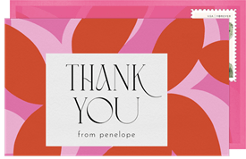 'Abstract Leaves' Bridal Shower Thank You Note