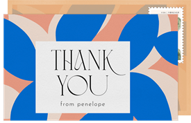 'Abstract Leaves' Bridal Shower Thank You Note