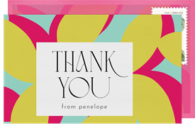 'Abstract Leaves' Bridal Shower Thank You Note