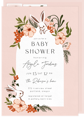 'Cute Rabbits' Baby Shower Invitation