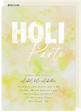 'Holi Party' Entertaining Invitation