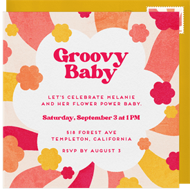 'Groovy Florals' Baby Shower Invitation