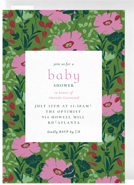 'Lush Floral Pattern' Baby Shower Invitation