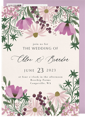 'Wildflower Fields' Wedding Invitation