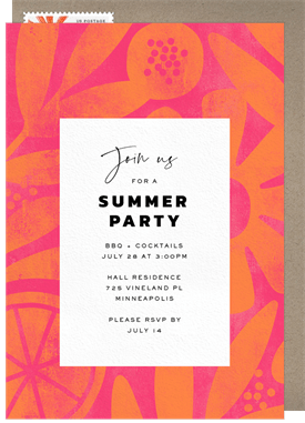 'Bright Summer' Summer Party Invitation