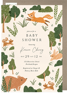 'Forest Baby' Baby Shower Invitation