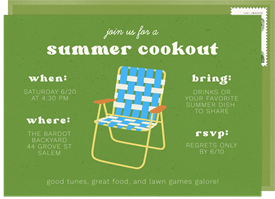 'Classic Lawn Chair' Summer Party Invitation