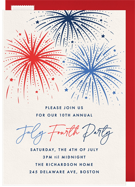 'Star Spangled Fireworks' Fourth of July Invitation