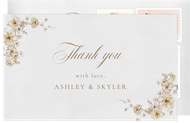 'Delicate Floral Wreath' Wedding Thank You Note