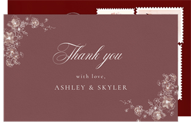 'Delicate Floral Wreath' Wedding Thank You Note