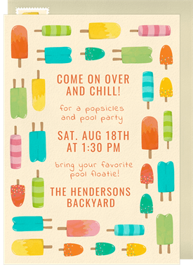 'Popsicle Border' Summer Party Invitation