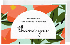 'Big Bold Florals' Adult Birthday Thank You Note
