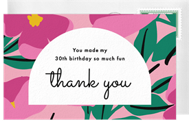 'Big Bold Florals' Adult Birthday Thank You Note