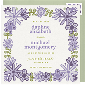 'Cheery Folk Floral' Wedding Save the Date