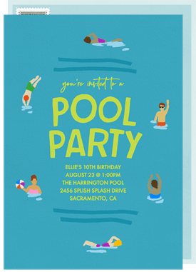 'Pool Party People' Pool Party Invitation