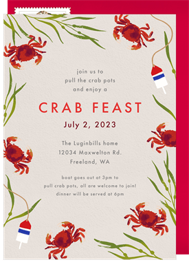 'Crab Feast' Entertaining Invitation