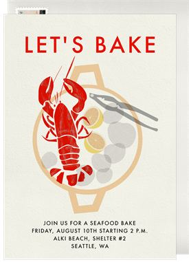 'Lobster Bake' Entertaining Invitation
