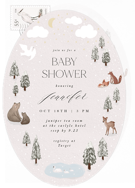 'Modern Woodland' Baby Shower Invitation