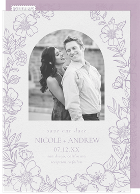 'Letterpressed Vine' Wedding Save the Date