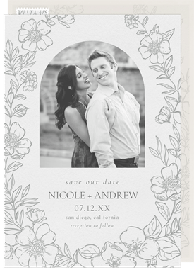 'Letterpressed Vine' Wedding Save the Date