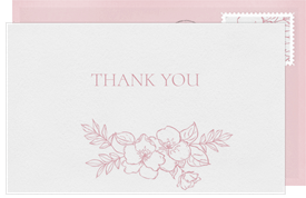 'Letterpressed Vine' Wedding Thank You Note