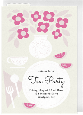 'Cheerful Table' Tea Party Invitation