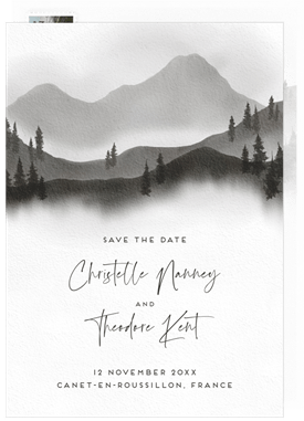 'Misty Mountains' Wedding Save the Date
