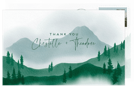 'Misty Mountains' Wedding Thank You Note