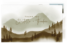 'Misty Mountains' Wedding Thank You Note