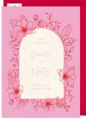 'Delicate Floral Arch' Wedding Save the Date