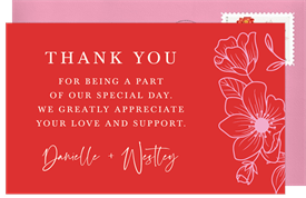 'Delicate Floral Arch' Wedding Thank You Note