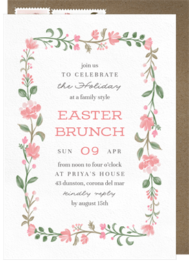 'Friendly Blooms' Easter Invitation