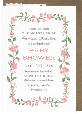 'Friendly Blooms' Baby Shower Invitation