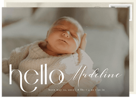 'Sweet Hello' Birth Announcement