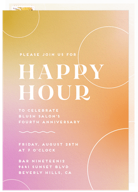 'Modern Gradient' Happy Hour Invitation