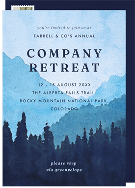 'Watercolor Retreat' Company Retreat Invitation