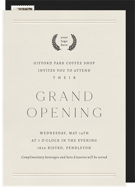 'Letterpressed Elegance' Grand opening Invitation