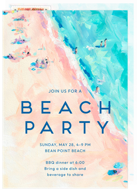 'Sandy Beach' Summer Party Invitation