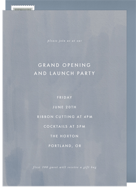 'Watercolor Washed' Grand opening Invitation