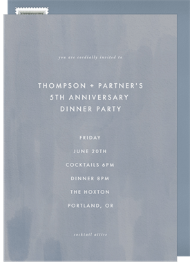 'Watercolor Washed' Dinner Invitation