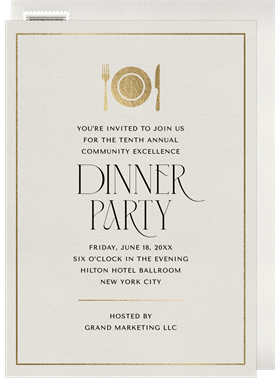 'Golden Icon' Dinner Invitation