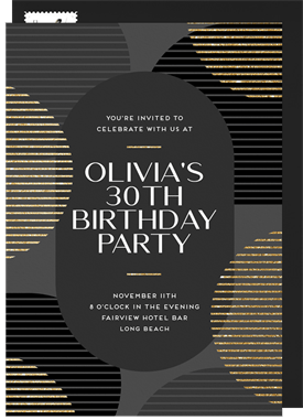 'Deco Glam' Adult Birthday Invitation