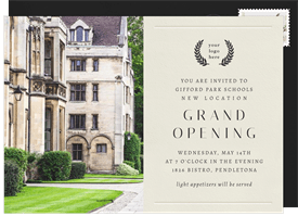 'Elegant Letterpress' Grand opening Invitation