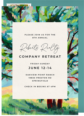 'Painted Oak' Company Retreat Invitation